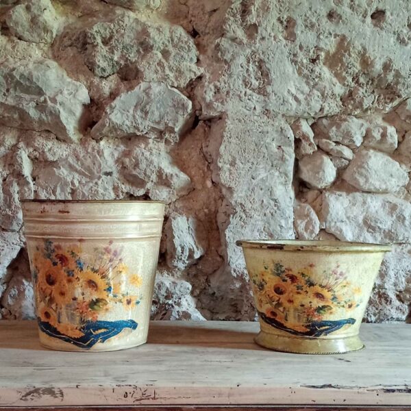 Caches pots à décor tournesol