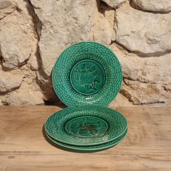 assiettes desserts vert