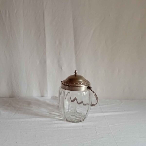 Pot en verre et métal argenté