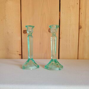 Paire de bougeoir verre