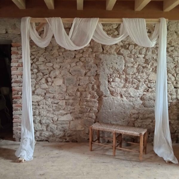 Voilage blanc en coton plissé – Image 2