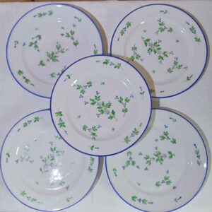 Assiettes bleues à décor de fleur