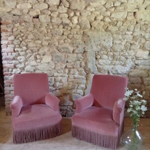 Salon en velour “vieux rose”