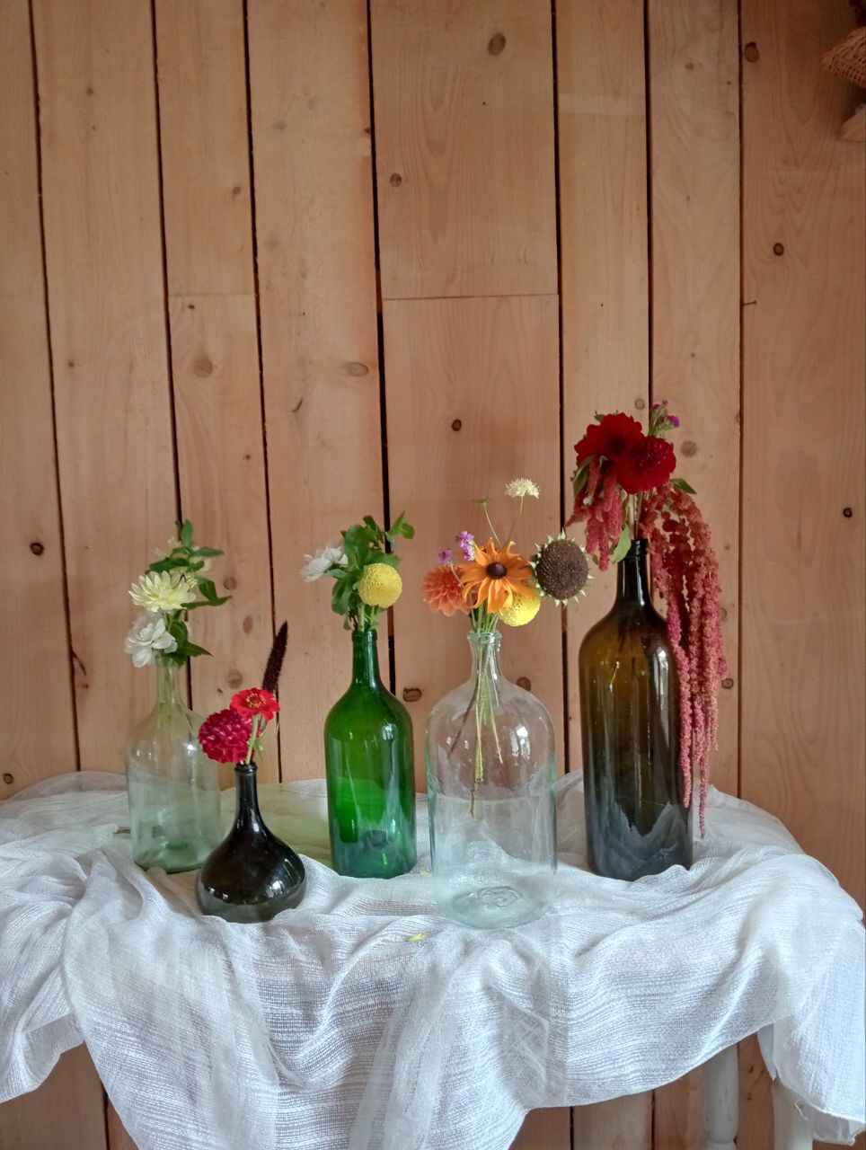 Bouteille en verre insolite