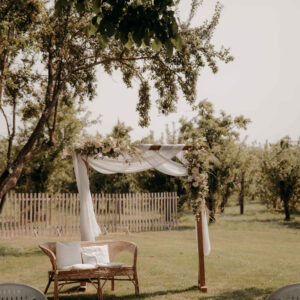 Voilage blanc en coton plissé