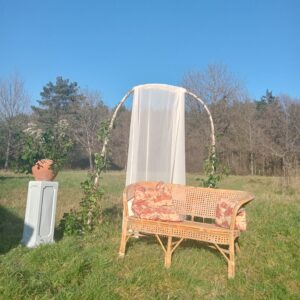 Coussin en toile de Jouy