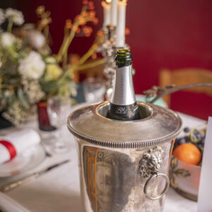 Seau en métal argenté