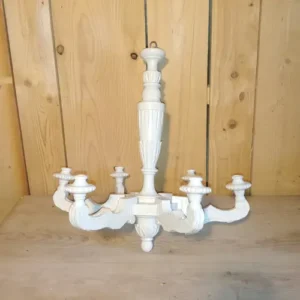 Lustre en bois blanc