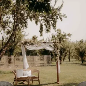 Voilage blanc en coton plissé