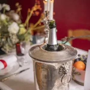 Seau en métal argenté