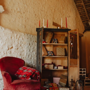 Fauteuil crapaud rouge